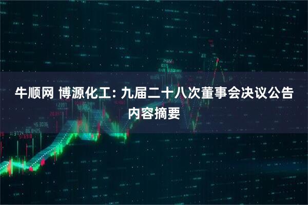 牛顺网 博源化工: 九届二十八次董事会决议公告内容摘要